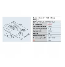 Zaczep kulowy AL-KO AK7 750 kg, rura fi50 przyczep