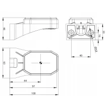 Lampa obrysowa biała LED, 12-36V, odblask + uchwyt