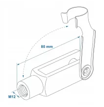 Clevis M12 85x23mm - STAL URZĄDZENIE przyczepy pręt al-ko knott przyczepka