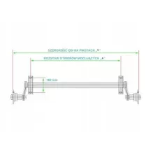 Oś niehamowana 750kg A-1500 mm C-1800 mm 4x100 do przyczep - oryginał KNOTT