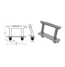 Uchwyt mocowania ładunku - SZEROKI montowany w obrzeże ramy fi12 roz.75 ( TT)
