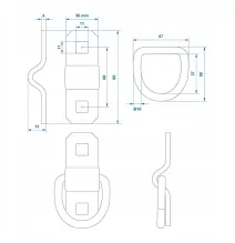 Uchwyt do mocowania ładunku Ucho Zaczep 10mm 1,4t 1400kg zabezpieczenie