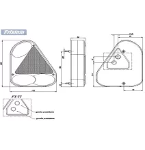 Zestaw komplet lamp bocznych przyczepki samochodowej FT-077 Rydwan uchwyt