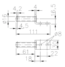 [ZESTAW] - Zawias 270mm + Uchwyt zawiasu FI17