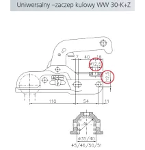 UNIWERSALNY ZACZEP 3000kg NA RURĘ LAWETA PRZYCZEPA