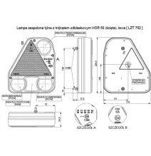 2 x HOR 56 + RAMKI LAMPA LAMPY OŚWIETLENIE Z UCHWYTEM DO PRZYCZEPY SOLIDNE