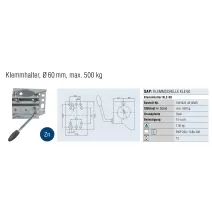 Obejma koła podporowego klema 60 mm obejmy koło