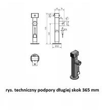 PODPORA Z UCHWYTEM 1300kg DO LAWETY PRZYCZEPY koło