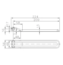 [ZESTAW] - Zawias 220mm + Uchwyt zawiasu FI17