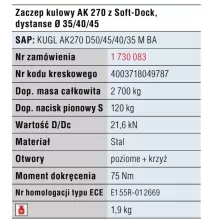 Zaczep 2700kg - AL-KO - AK270 Z REDUKCJAMI + sof doc