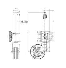 Koło podporowe - KNOTT - z obrotową obejmą 500kg TK 57-210/70