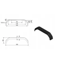 Błotnik PCV tandem przyczepki AL-KO De Haan 14-15 lawet otwory 240x1500 mm