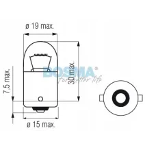 ŻARÓWKa R5W 12V 5W BA15S POSTOJÓWKA 1szt paczka samochód przyczepa lampa