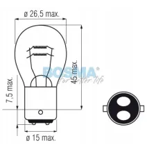 ŻARÓWKA P21/5W 12V 21/5W BAY15d 1szt przyczepa przyczepka lampa ŻARÓWKI