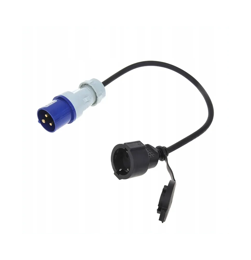 ADAPTER PRZEJSCIÓWKA CEE GNIAZDO WTYCZKA 230V 40cm do KAMPERA kabel