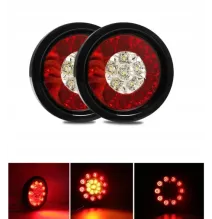 Komplet 2 okrągłych lamp tylnych LED, czarnych