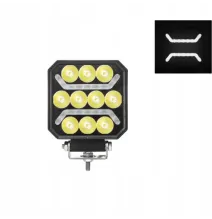 Lampa robocza LED 10 diod kwadratowa, 2 pasy światła