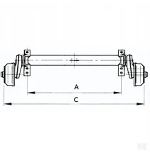 Oś niehamowana 750kg - AL-KO | A-1600mm C-2030mm | 4x100