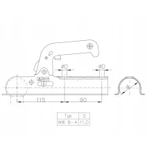Zaczep 800kg - "WW" - rura fi50 | M10/10