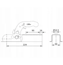 Zaczep 1400kg - KNOTT -  kwadrat 50x50 | M12/12