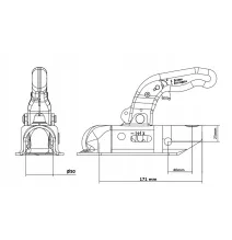 Zaczep 1400kg - KNOTT - KK14A - rura fi50 | K12/12 [OTWORY KRZYŻOWE]