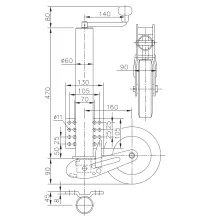 Koło podporowe (automat) - "WW" - fi60 mm | 250kg