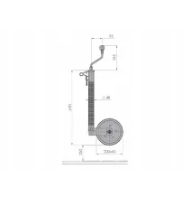 Koło podporowe (fi48 mm | ŻEBROWANE) - "AL-KO" - 300kg | z zabezpieczeniem przeciwpoślizgowym