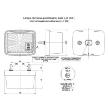 Lampa obrysowa - MD 4 - prostokątna BIAŁA (LO 208)