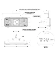 Lampa obrysowa - L1035-B - pomarańczowa z wieszakiem 2 LED