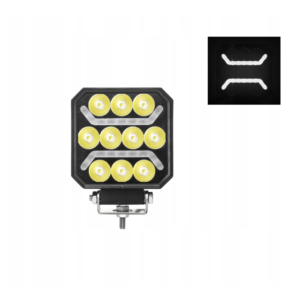 Lampa robocza - L0184 - 10xLED + 2x pasek LED biały