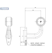 Lampa obrysowa - HOR 69 K.Ł.L - lewa na wysięgniku krótkim łamanym (LD 723/L)