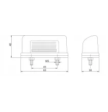 Lampa podświetlenia tablicy - FT-022 - Lampa oświetlenia tablicy rejestracyjnej CZARNA