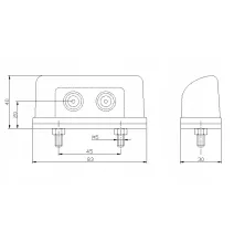 Lampa podświetlenia tablicy - FT-016 LED - Lampa oświetlenia tablicy rejestracyjnej CZARNA