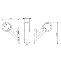 Lampa obrysowa - HOR 69 K.U.L - lewa na wysięgniku krótkim ukośnym (LD 725/l)