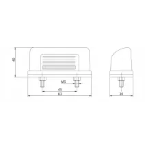Lampa podświetlenia tablicy - FT-022/A - Lampa oświetlenia tablicy rejestracyjnej ze światłem pozycyjnym CZERWONA