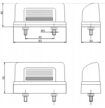 Lampa podświetlenia tablicy - FT-022/A - Lampa oświetlenia tablicy rejestracyjnej ze światłem pozycyjnym CZERWONA
