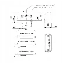Lampa podświetlenia tablicy - FT-016/A LED - Lampa oświetlenia tablicy rejestracyjnej ze światłem pozycyjnym CZERWONA