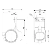 Lampa obrysowa - FT-140 W L LED - Lampa obrysowa potrójna wisząca 12-30V | LEWA