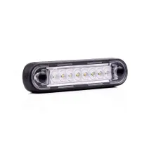 Lampa obrysowa - FT-073 B LED LONG DARK - Lampa obrysowa przedłużona BIAŁA w czarnej wersji