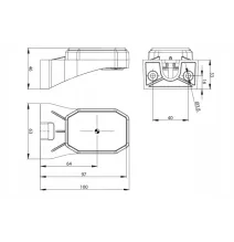 Lampa obrysowa - FT-069 BI LED - Lampa obrysowa ledowa na wsporniku biała 12-36V