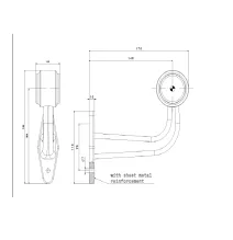 Lampa obrysowa - FT-009 F - Lampa obrysowa LED łamana długa