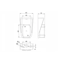 Lampa obrysowa - FT-001 BI LED - Lampa obrysowa ledowa NA WSPORNIKU 12-30V