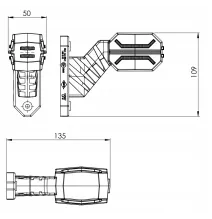 Lampa obrysowa - HOR 134 - Krótka ukośna LEWA - Dragon, trzyfunkcyjna obrysowa (LD 3063)