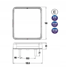 Lampa tylna - L1964 - BIAŁA LED - tylna zespolona płaska | 12V