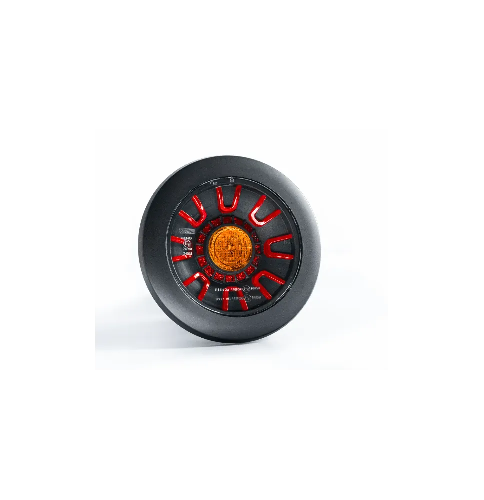 Lampa tylna - FT-313 BLACK - zespolona tylna, okrągła czarna 12-36V