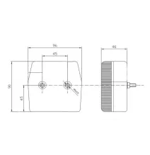 Lampa tylna - MD-002 - żarówka - Lampa tylna uniwersalna z oświetleniem tablicy rejestracyjnej