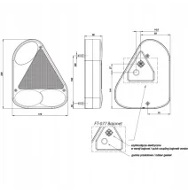 Lampa tylna - FT-077 LPM BAJONET - 5 PIN - Lampa tylna zespolona trójkątna | LEWA