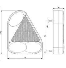 Lampa tylna - FT-077 LPM - Lampa tylna zespolona trójkątna | LEWA