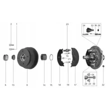 Bęben - AL-KO - 200x50 [10018349] - 1500kg z łożyskiem (fi 39mm) | 5x112 [ZAMIENNIK]