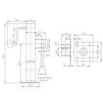 [ZESTAW] - Podpora ciężarowa 1300kg | z korbą DŁUGA (365) + Uchwyt